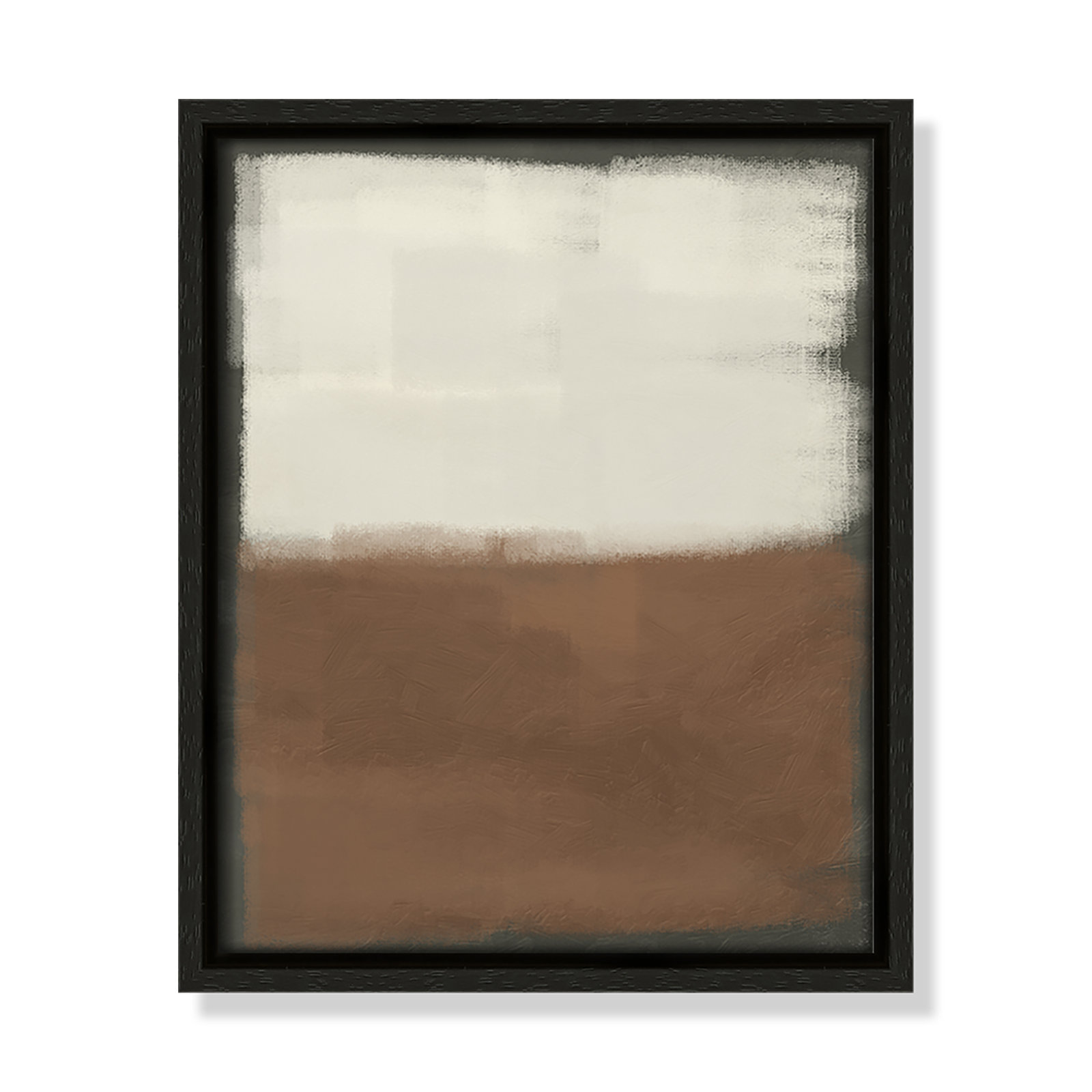Alabaster Burst 2 - Floater Frame Print on Canvas, 11.5" H x 9.5" W x 2" D, Espresso 