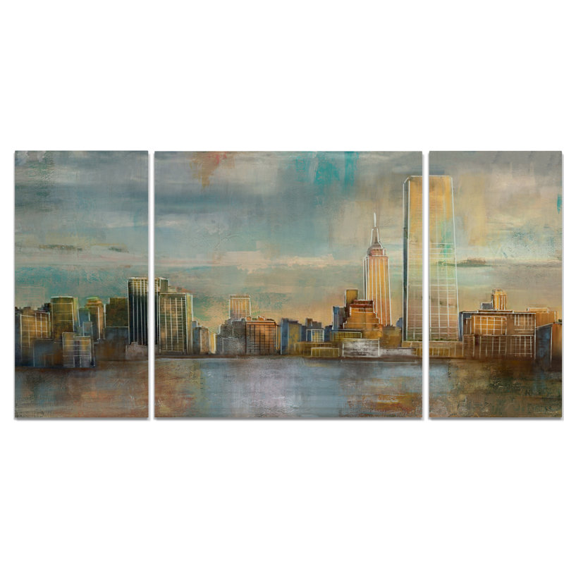 City Skyline - reproduction sur toile, H 24 po x l 48 po x P 1,5 po