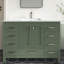 Ensemble de meuble-lavabo autoportant 48 po Anvay en vert forêt avec comptoir en quartz de Carrare-1147720378-1129718972