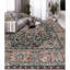 Wool Oriental Area Rug in Black/Pink/Green