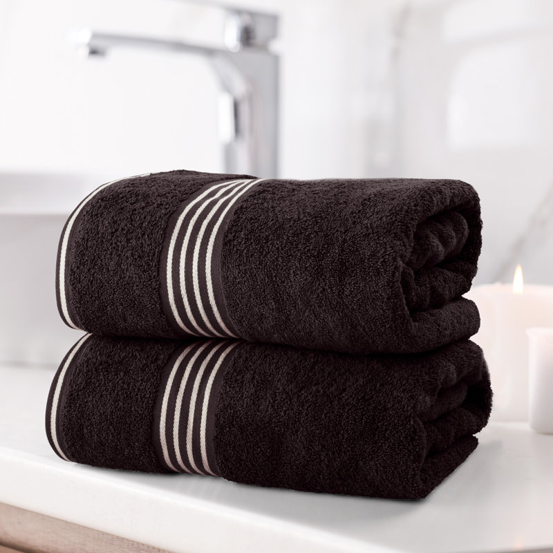 Lavish Home Bath Towels - 2PC 500GSM 100% Cotton Towel Set - 35x70in Extra Large Quick Drying Bath Towels - Absorbent Bath Sheets for Bathroom