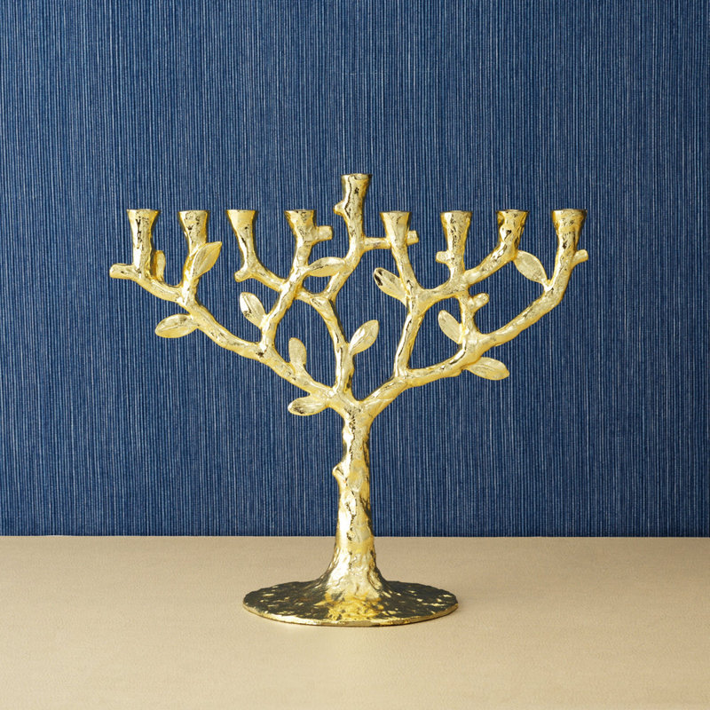 Tree of Life Menorah, Gold