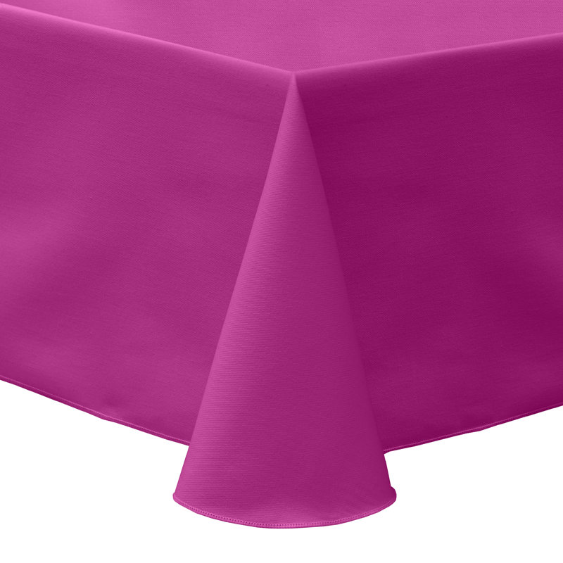 Cotton Twill Rectangular Tablecloth, 132" L x 108" W, 1, Raspberry
