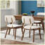 Ensemble de 2 chaises de salle à manger en bois, chaises de cuisine rembourrées en tissu moderne, chaises de salle à manger de style maison de campagne