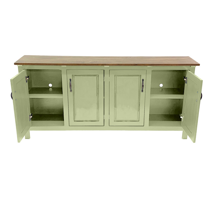 Modern Solid Wood Sideboard Buffet, Summer Sage, 35" H x 70" W x 18" D
