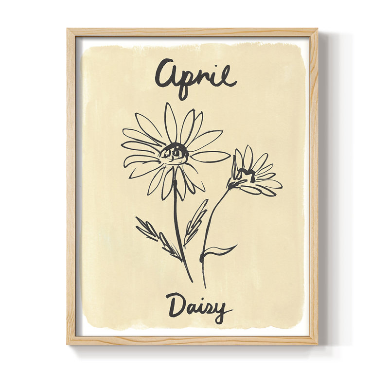 Reproduction encadrée mois de naissance IV - bois massif, Naturel, H 11 po x l 9 po