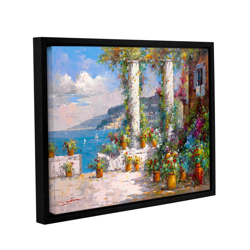 Reproduction d’art sur toile « Hillside View I », H 14 po x l 18 po x P 2 po, Cadre flottant