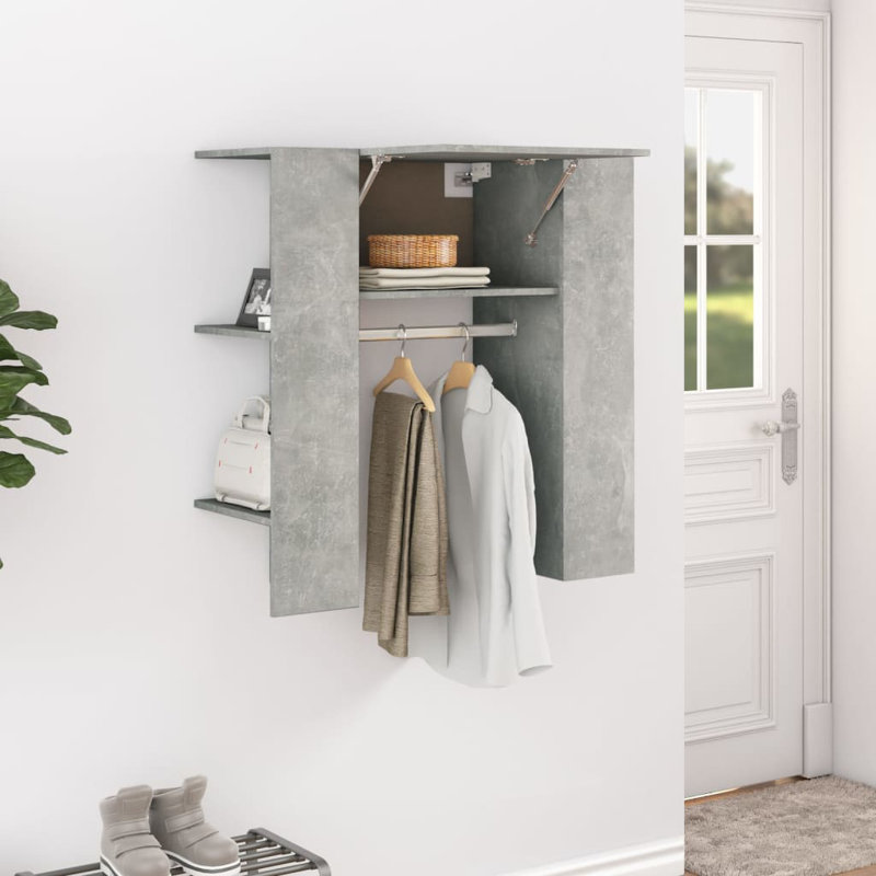 Backes 2 Door Manufactured Wood Wardrobe, Grey