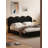 Full Size Velvet Upholstered Platform Bed Frames with Wingback & Scalloped Edges – Modern Minimalist Design, No Box Spring Needed, Black-1672957258-1672957259