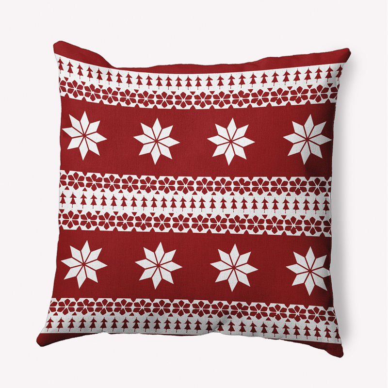 Coussin décoratif Poinsettia, Carré H 16 po x l 16 po