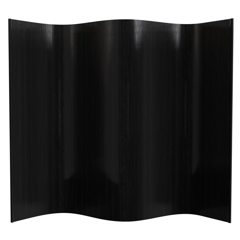 Siena Rolling Bamboo Room Divider, Black, 6 ft. Tall