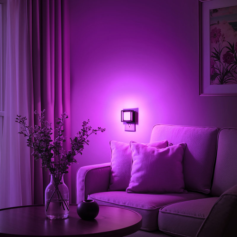 Dimmable Purple Night Light Plug In Nightstand Light