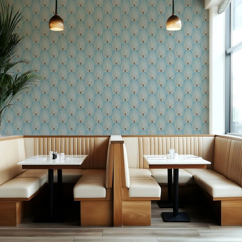 Carlyle Feather - Wallpaper, Blue Jewel, Premium Paper