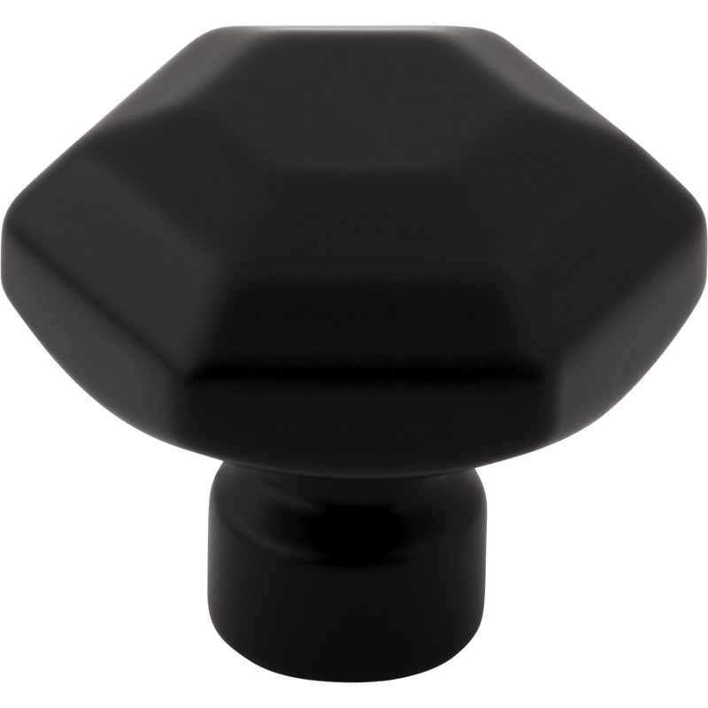 1 1/4" Length Geometric Knob, Flat Black