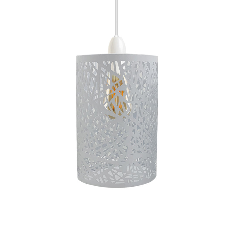 25cm H Metal Drum Lamp Shade ( Uno ), White