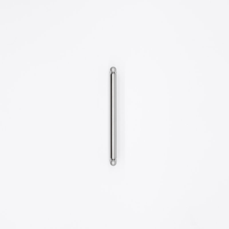 Poignée d'armoire moletée, 6", Nickel satiné
