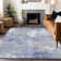 Machine Washable Indoor/Outdoor Xhevrie Denim Rug