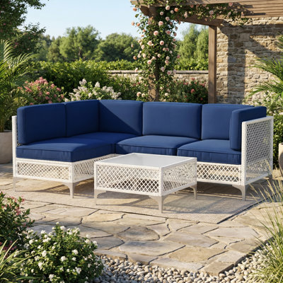 4 - Person Premium Patio Wicker Sectional Seating Group With Cushions