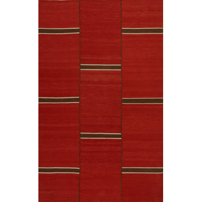 Geometric Area Rug in Red