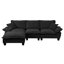 Canapé modulaire modulaire, canapé en forme de L en forme de voilier, 1 repose-pieds mobile et 2 coussins moelleux inclus, chenille confortable pour le salon