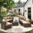 7-pieces Outdoor Rattan Wicker Sectional Seating Group With Cushions-1299936503