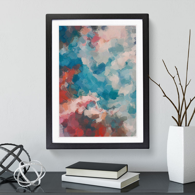 Roadrunner Abstract - Single Picture Frame Painting, Black Framed, 64cm H x 46cm W x 2cm D