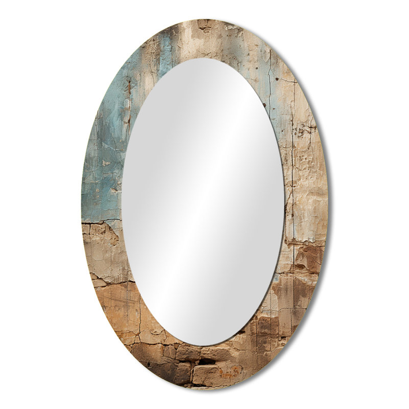 Miroir mural hébreu Western - collage mural ovale beige, 36 po x 24 po