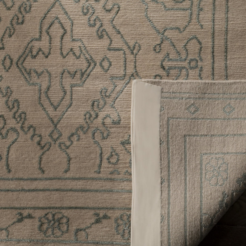 Tapis oriental en soie et laine noué à la main 100 L Esed, Rectangle 9 pi x 12 pi