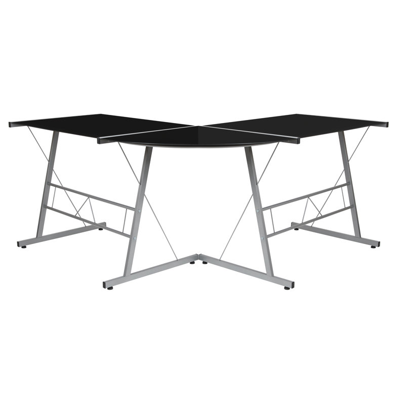 Space Saving L-Shaped Computer Corner Gaming Desk, Black