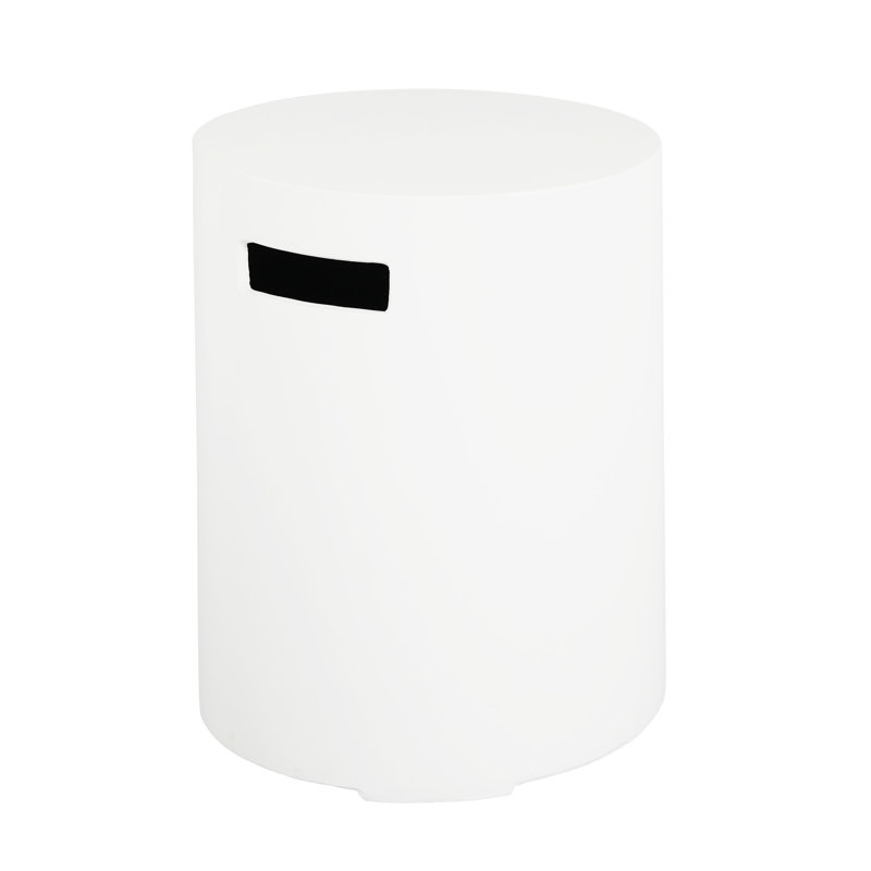 Table d'appoint 16 x 20 pouces blanche pour rôle de porte-réservoirs, tenue extérieure légère et décorative, prête à partir, pièce