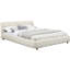 Grand lit moderne à lattes à profil bas pour grand lit, tissu recouvert de tissu à motif quadrillé et de matériaux naturels, assemblage requis,-590997917