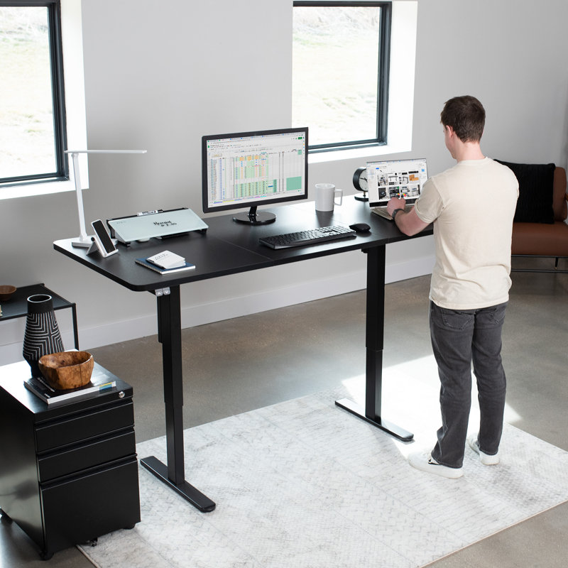 Elevate 71" Black Electric Height-Adjustable Standing Desk