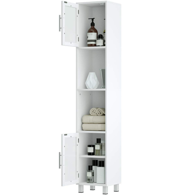 Ahil Linen Cabinet, White