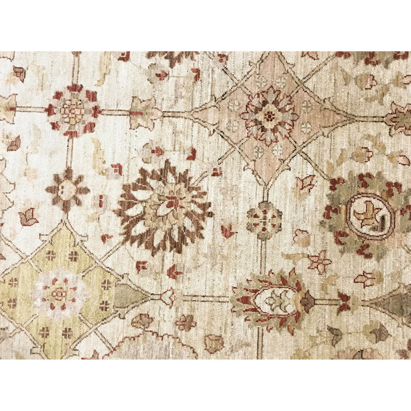 Ziegler One-of-a-Kind Hand-Knotted High-Quality Ivory/Red/Yellow Area Rug