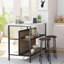 Ensemble de table de salle à manger pour 2 personnes, îlot de cuisine avec sièges Ensemble de table de bar avec rangement, îlot de cuisine peu encombrant avec 2 tablettes Îlot de cuisine avec tabourets de bar