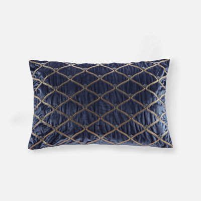 Oblong Decor Pillow Navy 22X15"