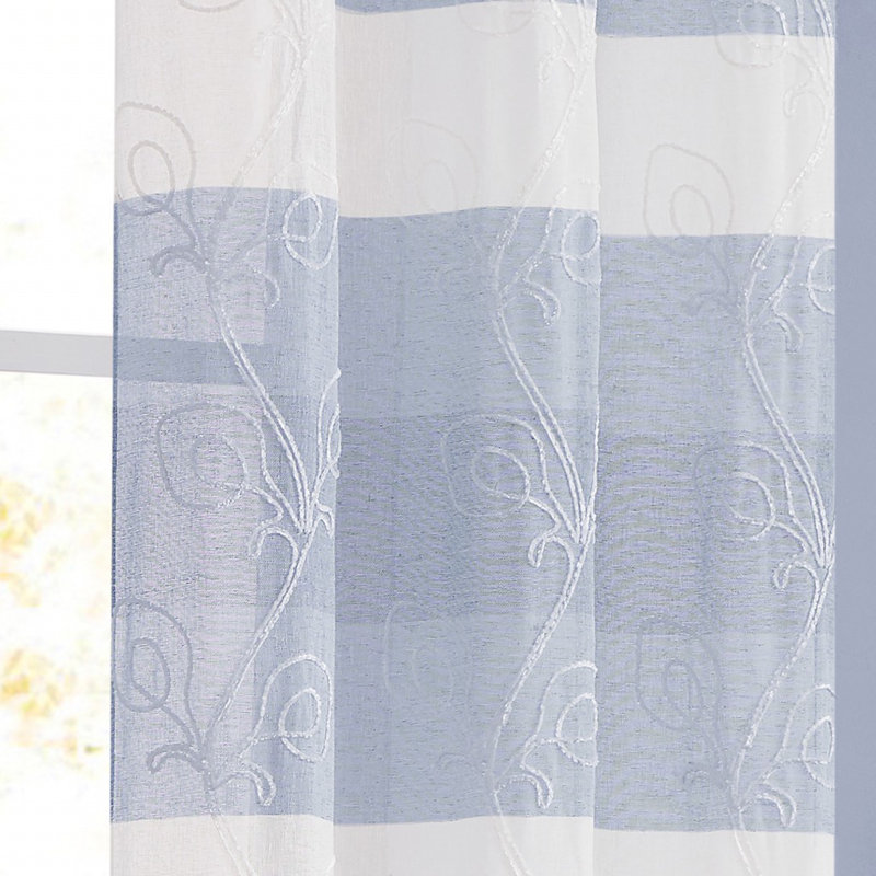 Panneaux de fenêtre Effrosyni, Bleu, L 76 po x L 96 po