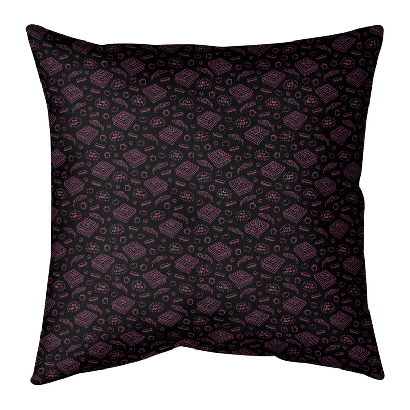 Coussin Katelyn Elizabeth, Polyester/ Bourre en polyester, H 16 po x l 16 po, Noir/rose