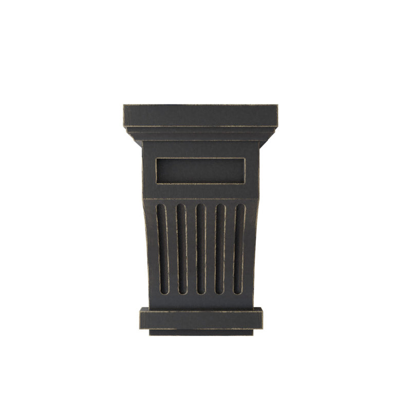 Corbeau en bois cannelé à décor rétro, H 7 po x l 4,25 po x P 4,25 po, Noir