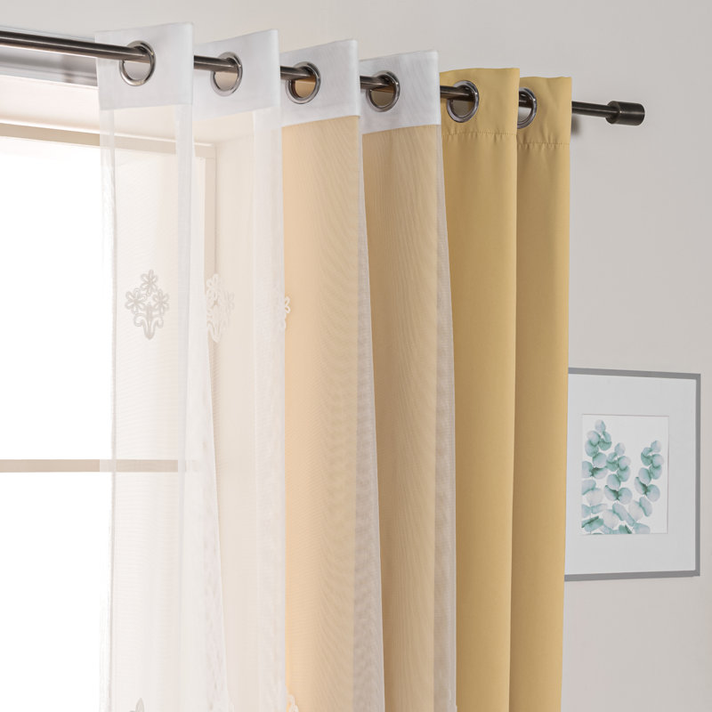 Salomon Blackout Curtain, 52" W x 84" L, Sunlight