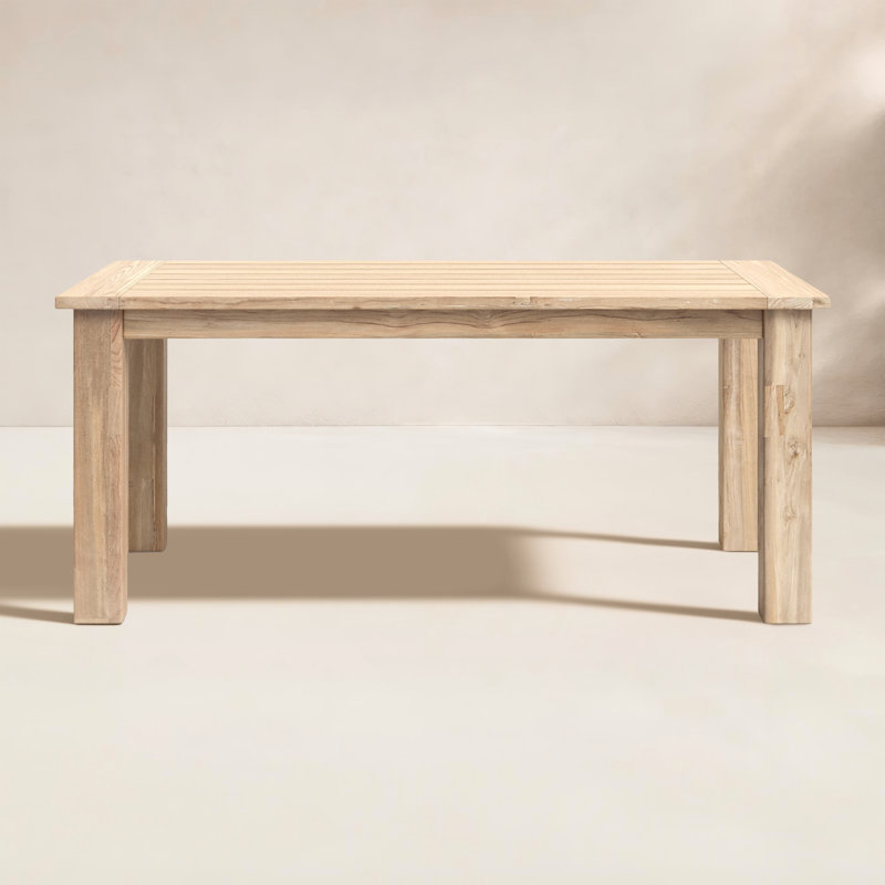 Morones Teak Wood Dining Table, 35.4" W x 70.9" L x 30.3" H