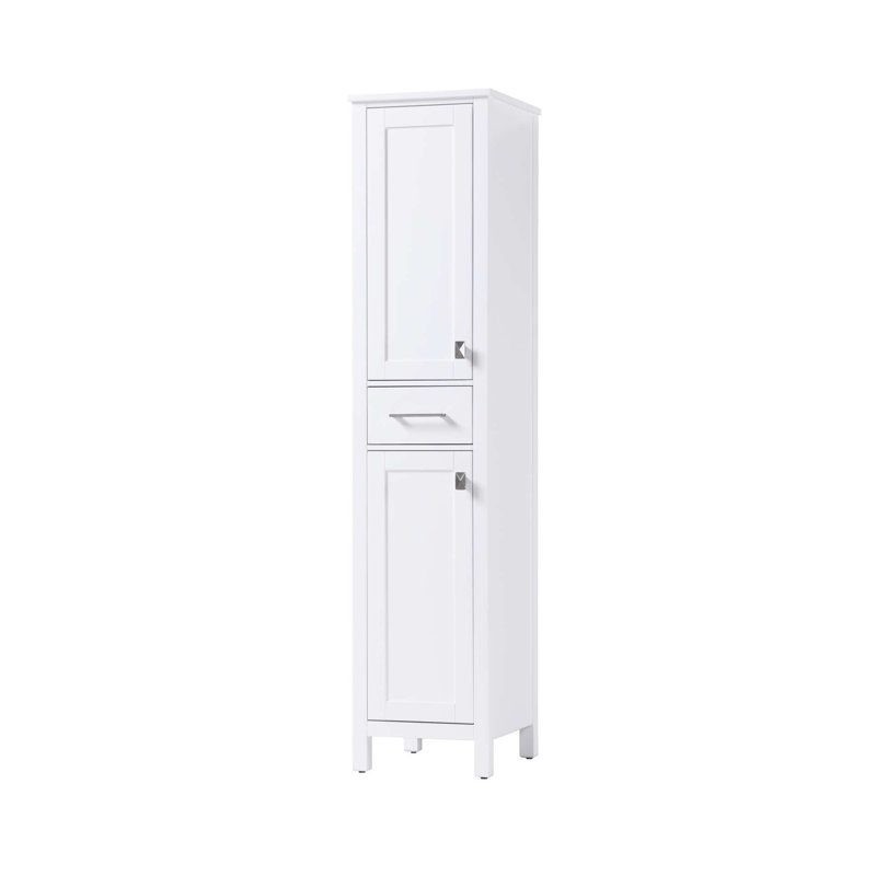 Armoire de rangement pour salle de bain 16 pouces en blanc, Blanc, H 72 po x l 16 po x P 18 po