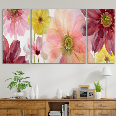 « pop of rose ii » de première qualité, reproduction d’image multi-pièces sur toile