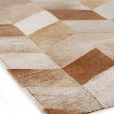 Natural Hide Hand Woven Cowhide Chevron Area Rug, Rectangle 9'6" x 13'6"