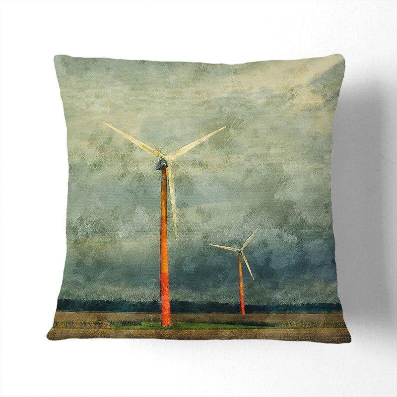 Wind Turbines Vol.2 Scatter Cushion, Black, 40cm H x 40cm W x 15cm D