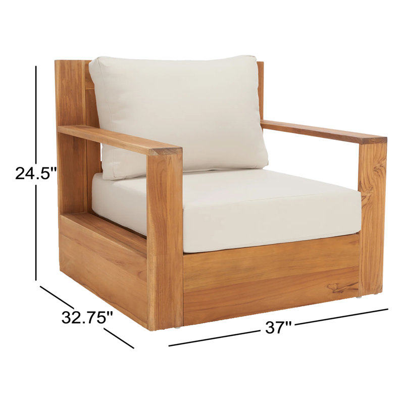 Krista Teak Armchair, Beige