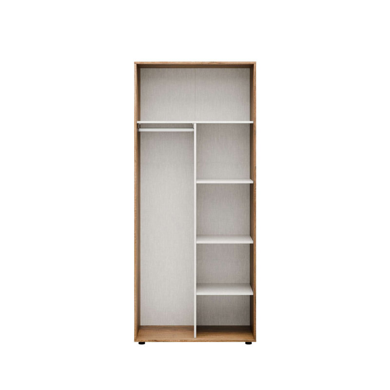 Élégante garde-robe en noyer avec plusieurs tablettes, panneau de particules enduit, épaisseur: 0,6 pouce | Conception murale, parfaite pour les solutions de rangement traditionnelles