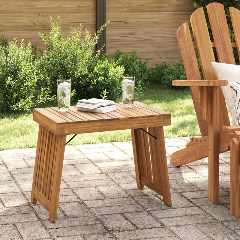 Table d'appoint en bois massif Belsky, Teck