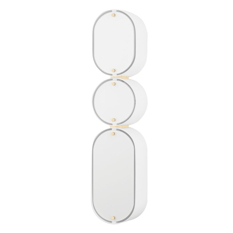 Applique murale 3 lumières Opal, Blanc doux / laiton rétro