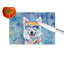 Grande planche à découper en verre American Eskimo Hippie Dawg